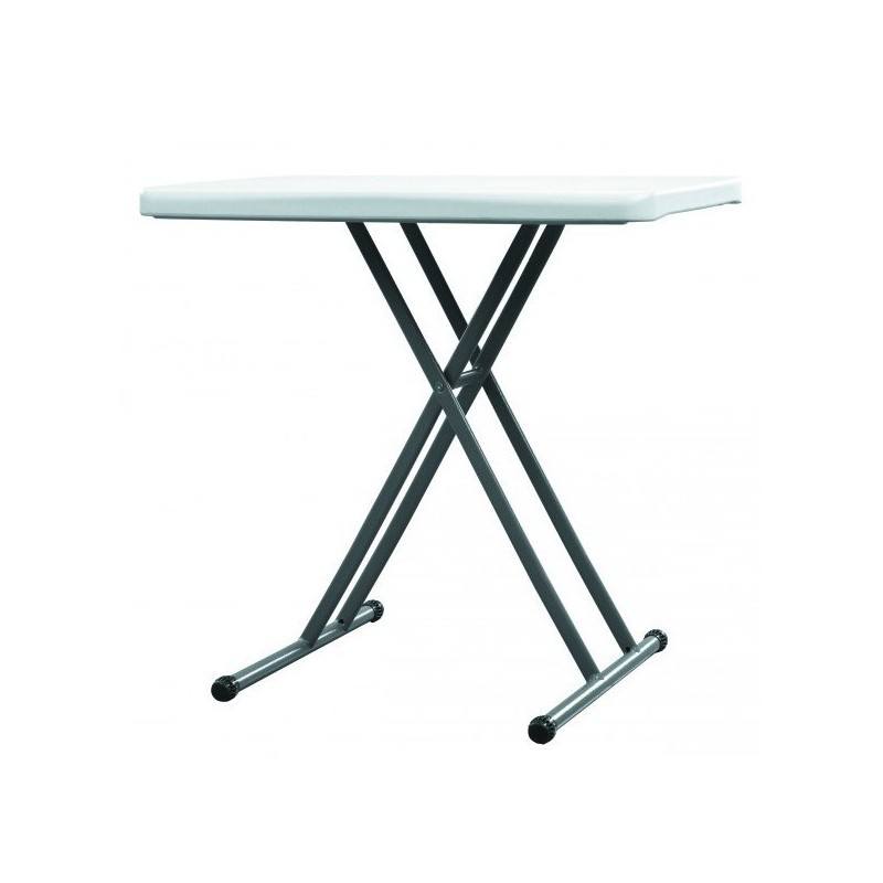 Petite table pliante réglable en hauteur, table pliante réglable en polypro  