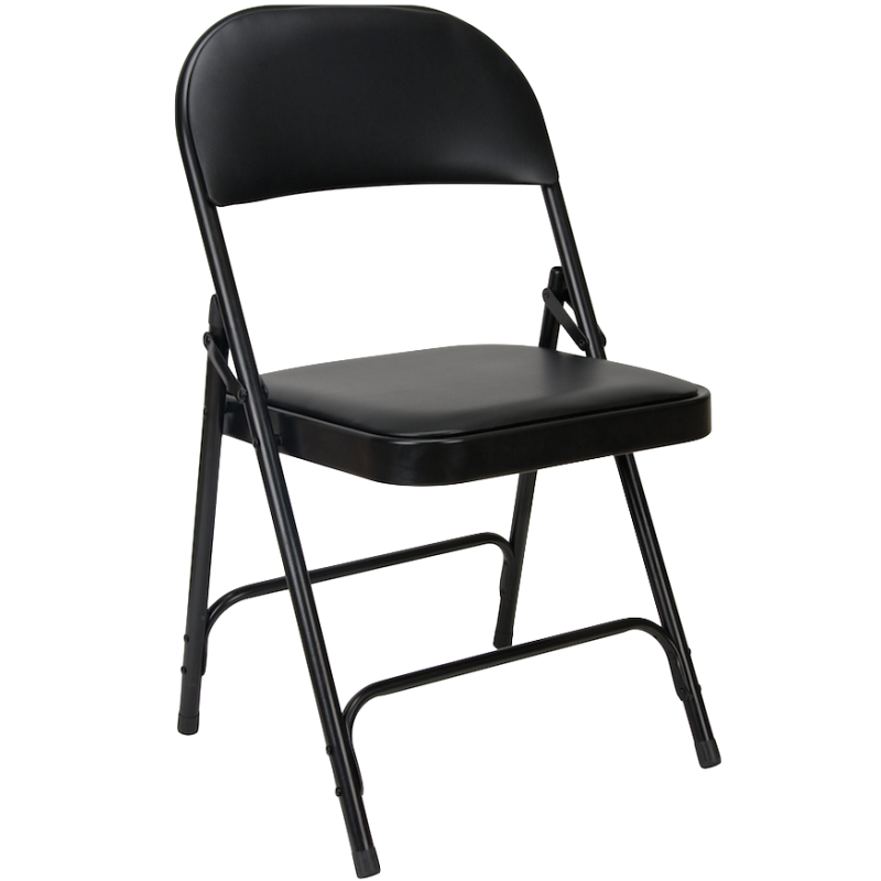 Lot de chaises pliantes noires, chaises en vinyle, chaises pliante