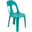 chaise empilable en résine turquoise