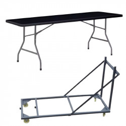 Lot de tables noires pliantes + 1 chariot