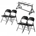 Lot de chaises pliantes métal Europ + 1 chariot